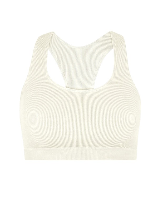 prism RIBBED ELATED Bra Top | Cream