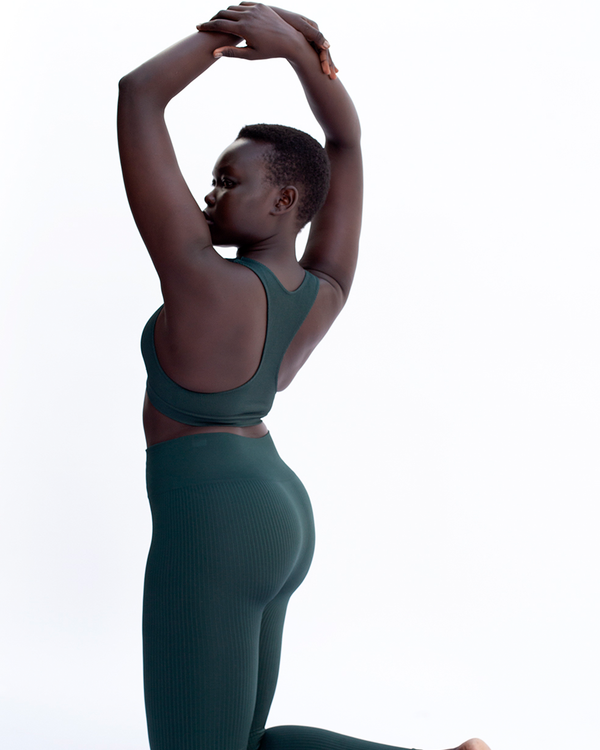 Prism RIBBED ELATED Bra Top | Dark Green