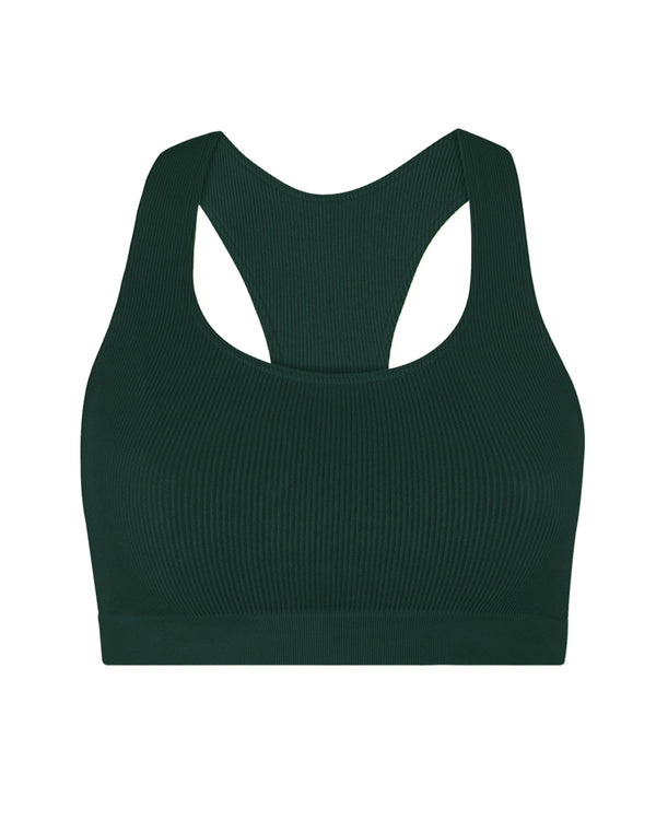 prism RIBBED ELATED Bra Top | Dark Green