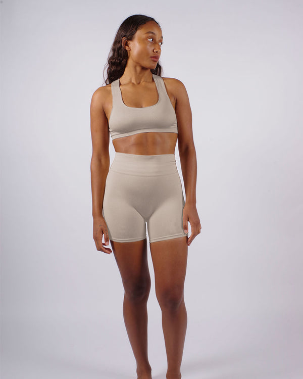 Prism RIBBED ELATED Bra Top | Taupe