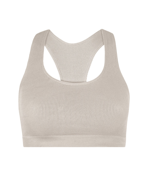 prism RIBBED ELATED Bra Top | Taupe