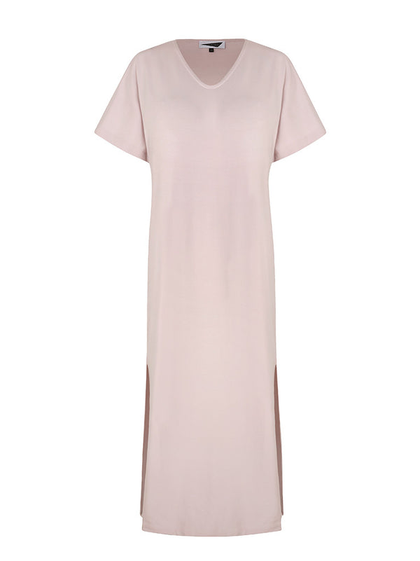 prism SIDE SPLIT T-SHIRT MAXI DRESS | Powder Pink
