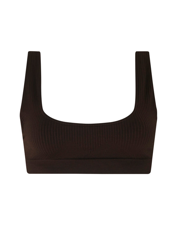 prism WIDE RIBBED SERENE Bikini Bra Top | Black