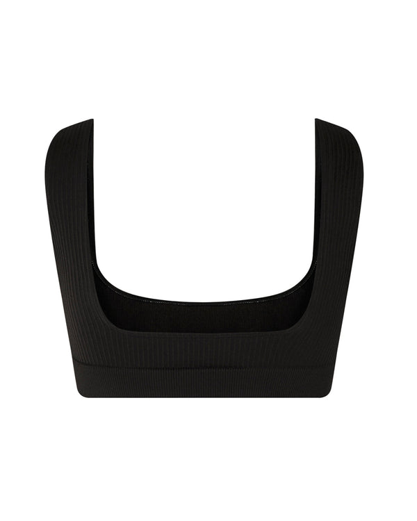 Prism WIDE RIBBED SERENE Bikini Bra Top | Black