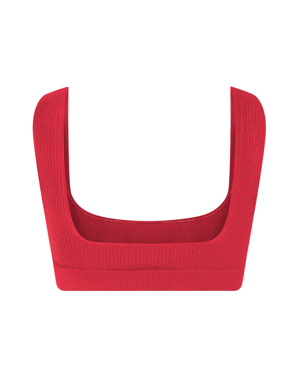 Prism WIDE RIBBED SERENE Bikini Bra Top | Cerise