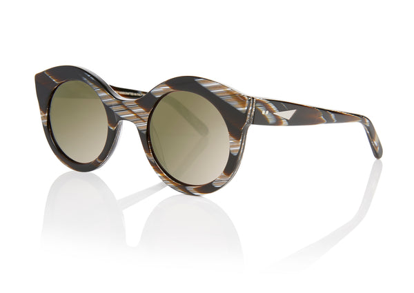 Prism SAVANNAH Sunglasses | Black Horn With Mirror Lens