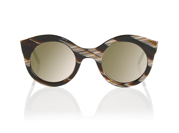 Prism SAVANNAH Sunglasses | Black Horn With Mirror Lens