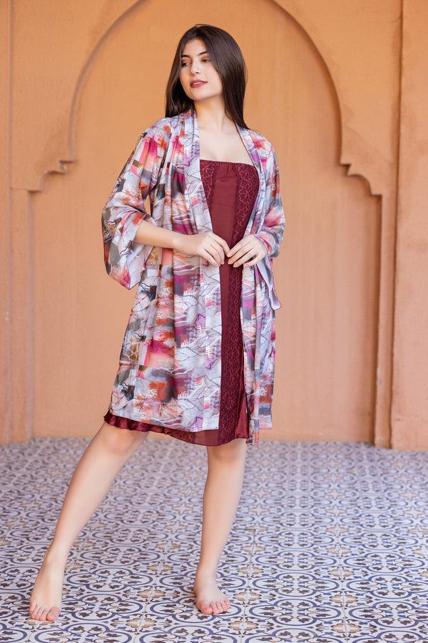 Private Lives Bridal Nightgown Set With Strapless Nighty