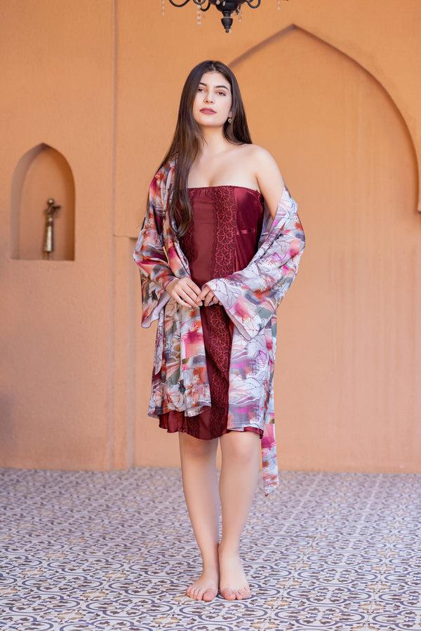 private lives Bridal Nightgown Set With Strapless Nighty