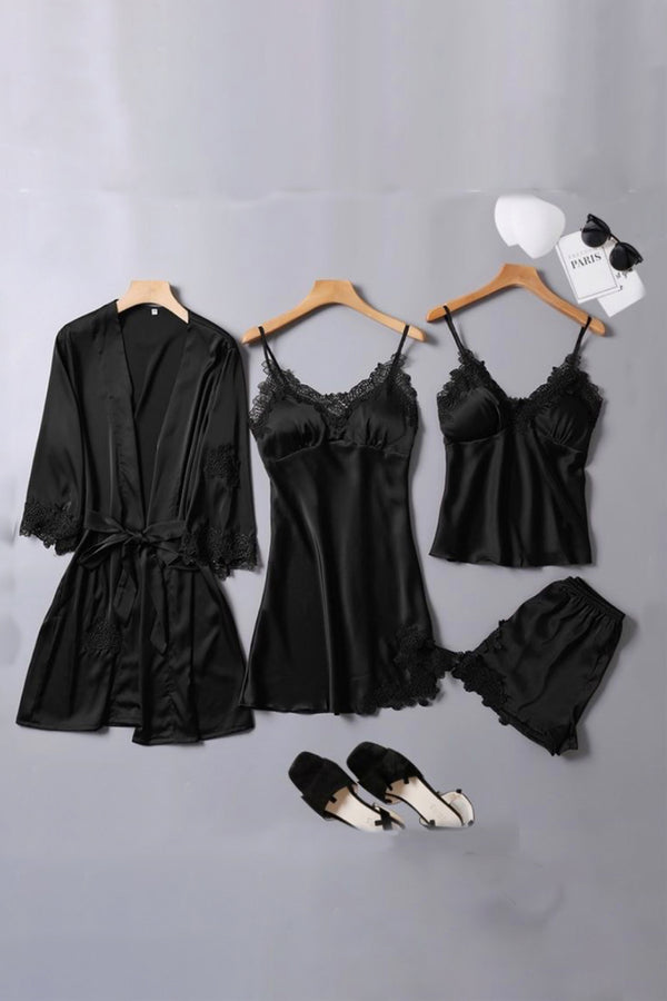 private lives Classic Black Babydoll Robe slip & Shorts