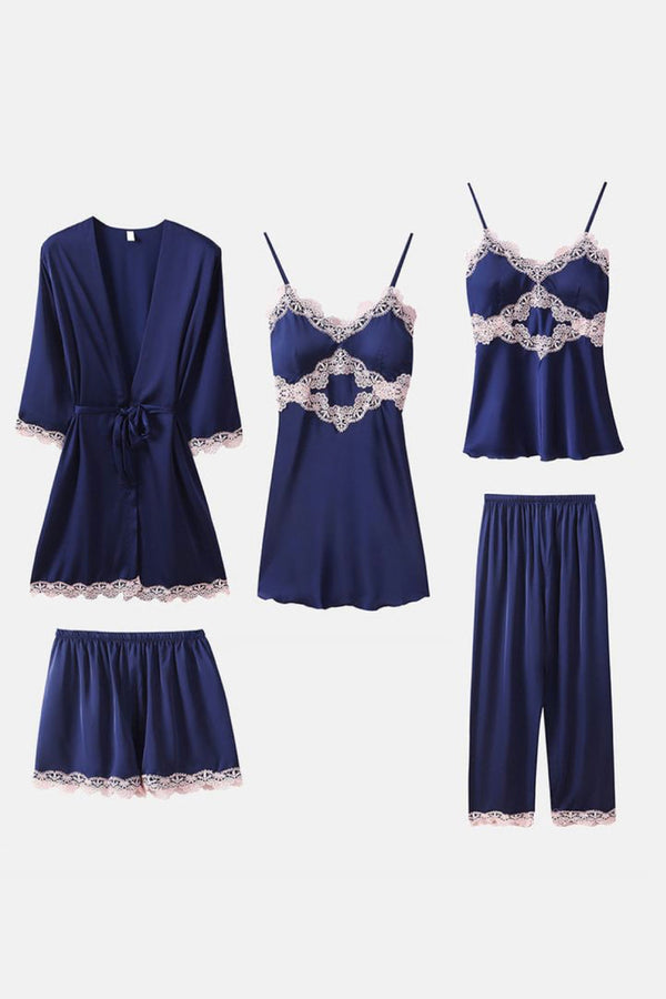 private lives Classic Blue Babydoll Robe Slip Shorts & Pj's