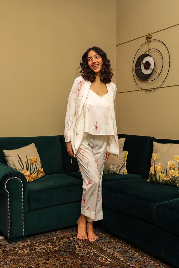 Private Lives Dreamy Florals Satin Printed 3pcs Set