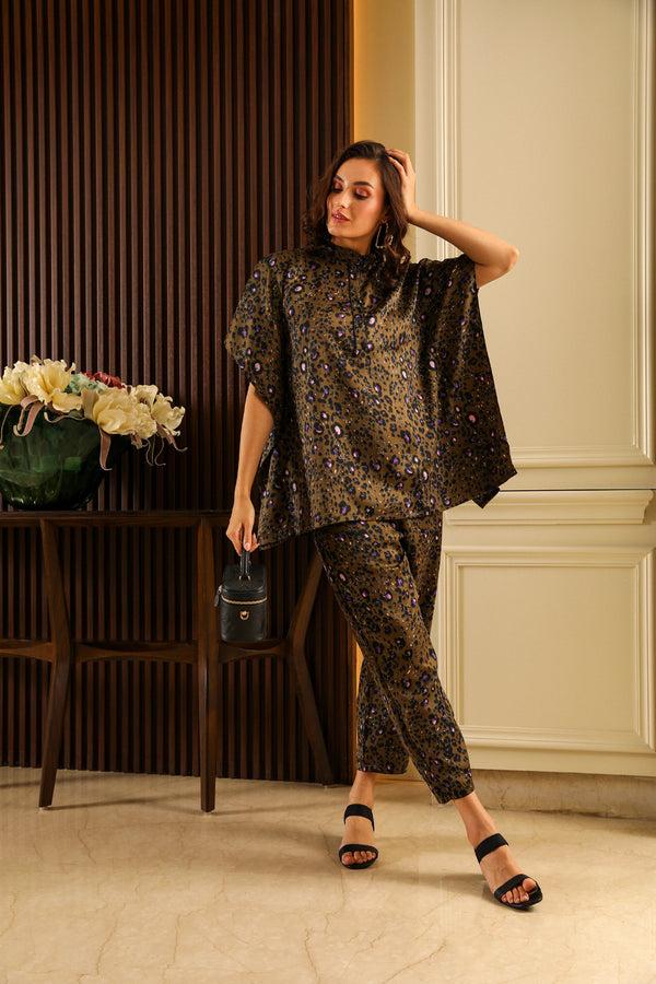 private lives Leopard Printed Satin Summer Co-ord Set