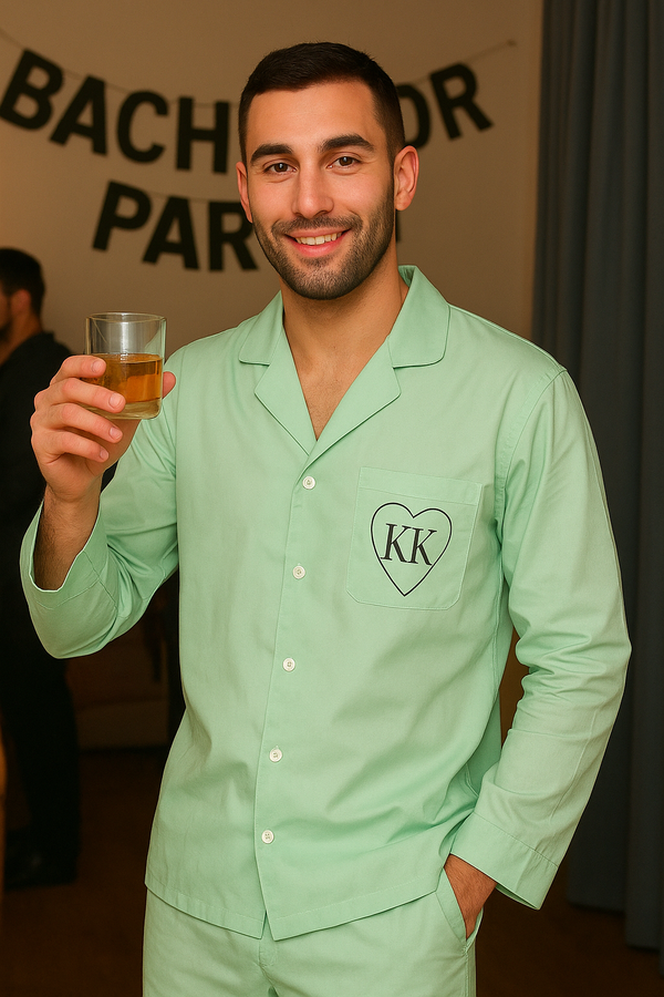 private lives Mint Green Customised Pj Cotton Party Pj Set