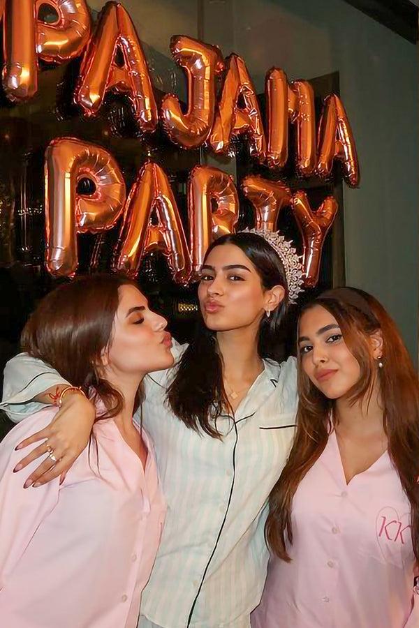 Private Lives Pink Pj Party Cotton Customised Pajama Set