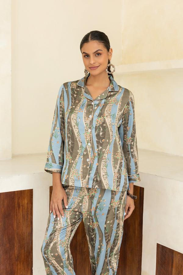 private lives Aqua Bloom Classic Pj set