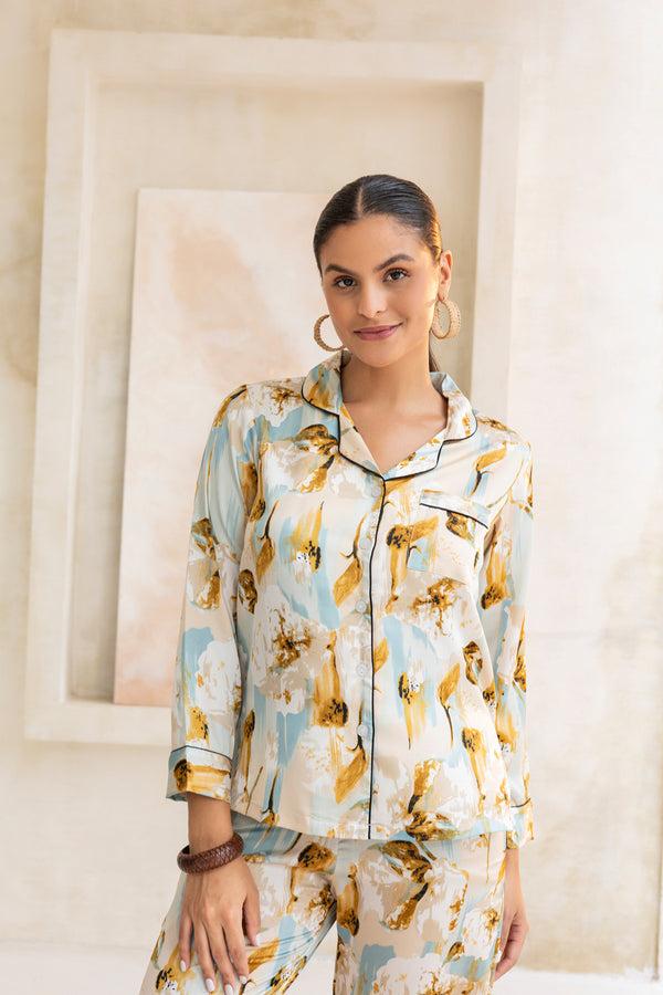 Private Lives Aqua Mocha Classic Pj Set