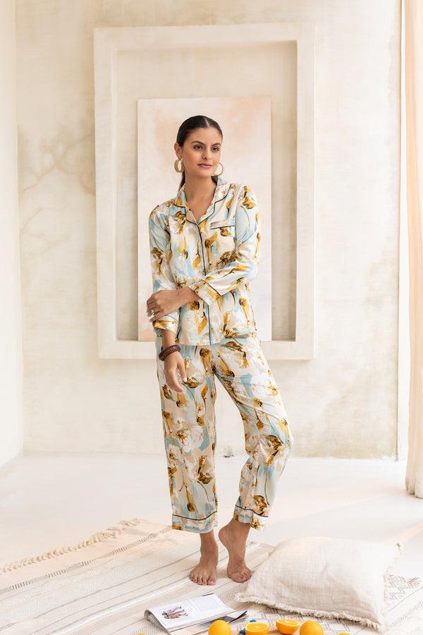 Private Lives Aqua Mocha Classic Pj Set