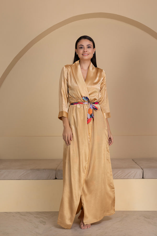 Private Lives Box Print Nighty With Robe