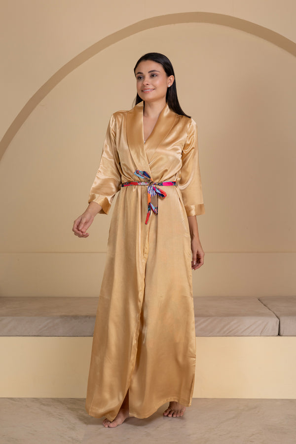 Private Lives Box Print Nighty With Robe