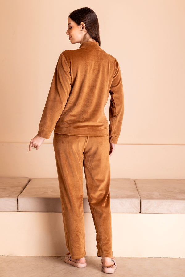 Private Lives Chocolate Brown Winter Track Suit