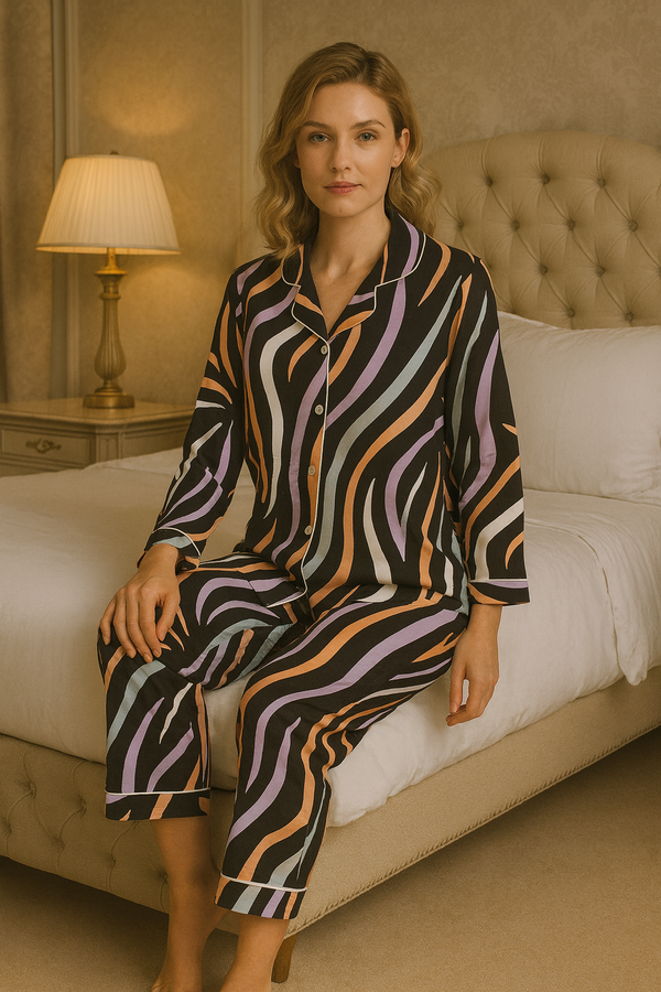 private lives Classic collar pj set in Cotton