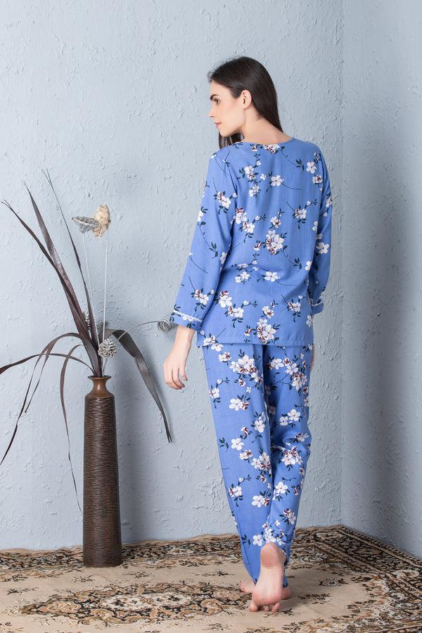 Private Lives Classic Rayon Button Down Night Suit