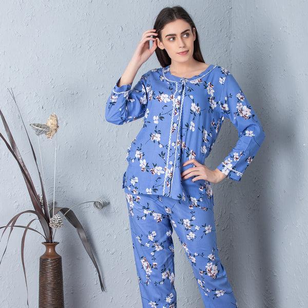 Private Lives Classic Rayon Button Down Night Suit