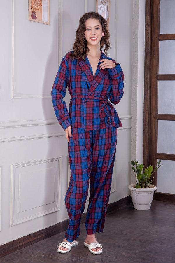 Private Lives Co-ord Set In Cotton Check