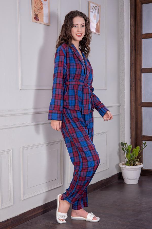 Private Lives Co-ord Set In Cotton Check