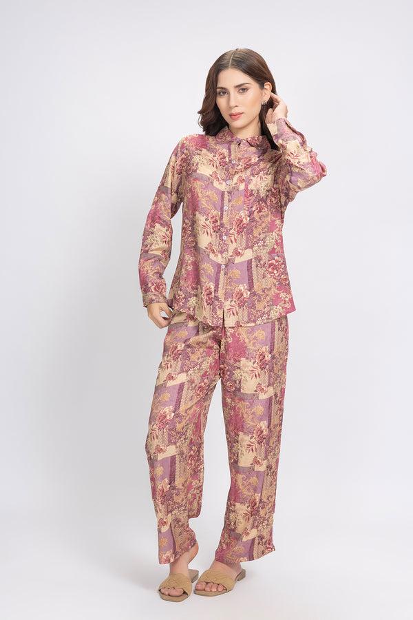 Private Lives Co-ord Set In Embosed Rayon
