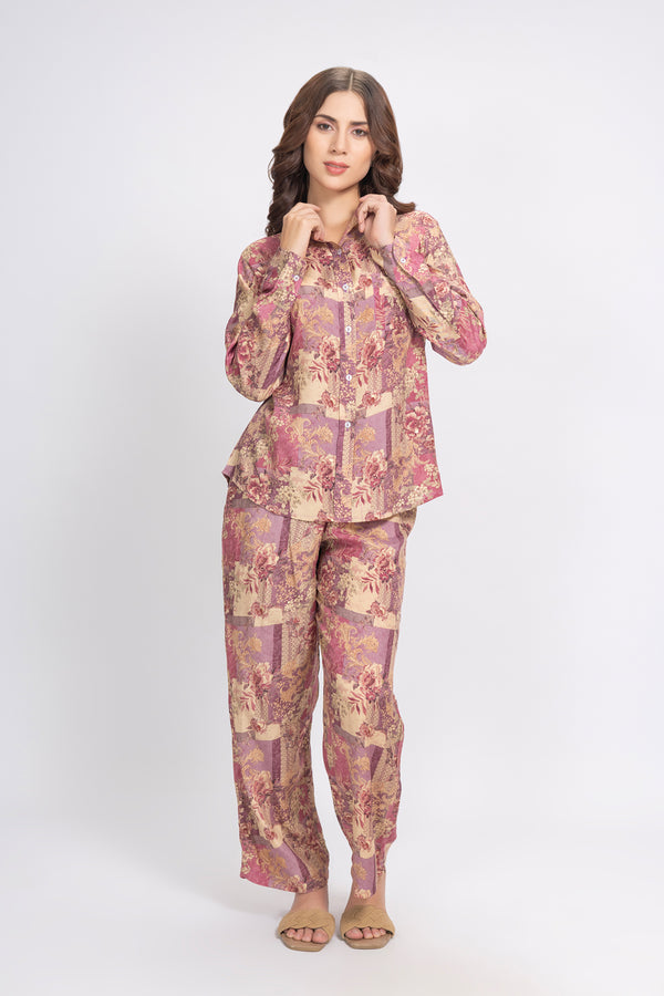 Private Lives Co-ord Set In Embosed Rayon