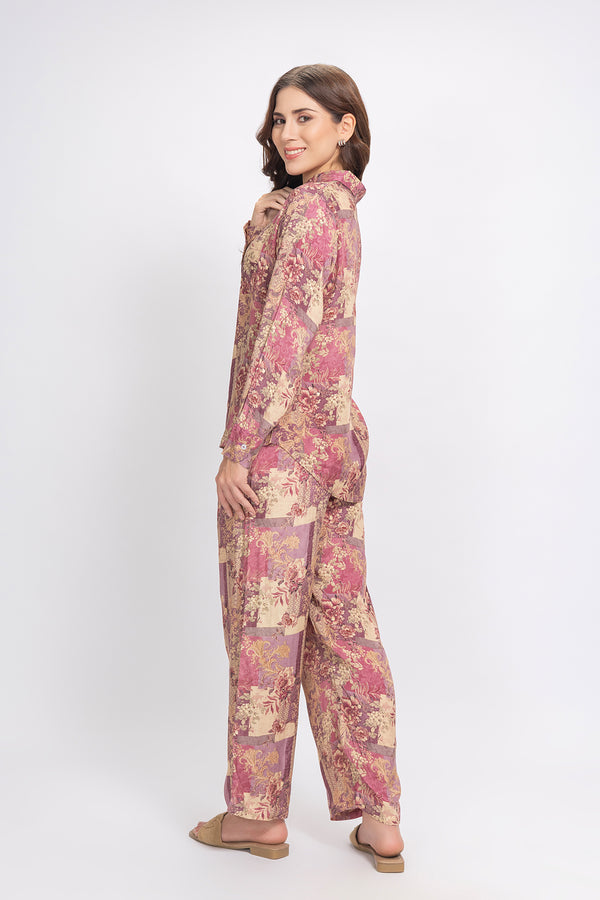 Private Lives Co-ord Set In Embosed Rayon