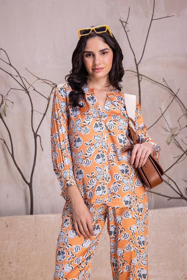 Private Lives Co-ord Set In Floral Satin