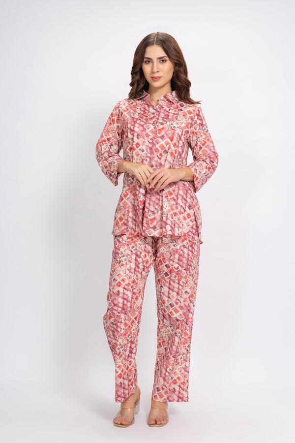 Private Lives Co-ord Set In In Fine Rayon