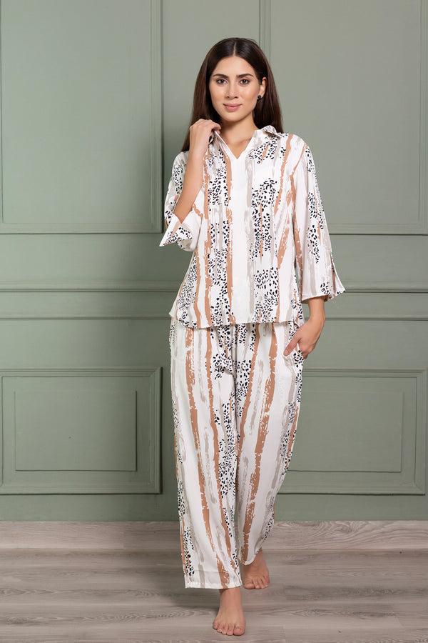 Private Lives Co-ord Set In Leopard Crepe