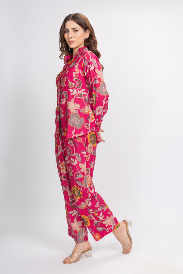 Private Lives Co-ord Set In Printed Rayon