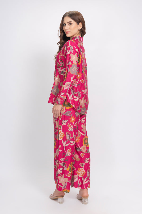 Private Lives Co-ord Set In Printed Rayon