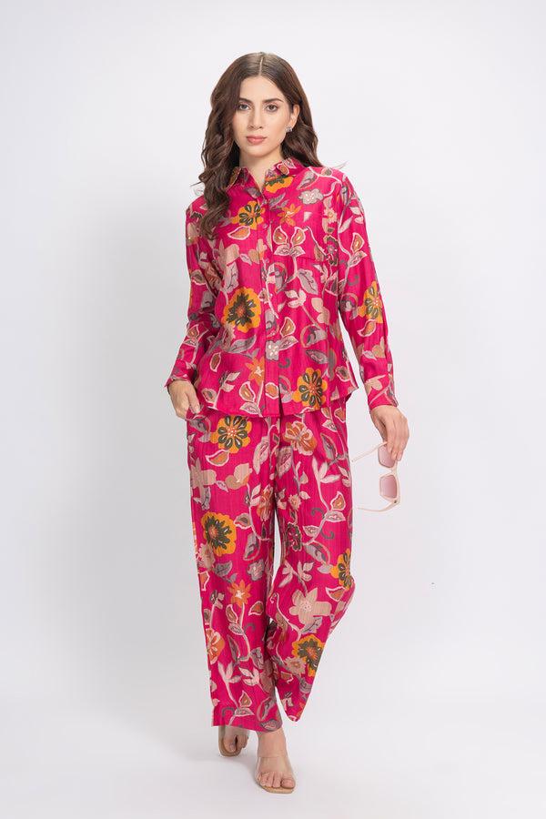 private lives Co-ord set in Printed Rayon