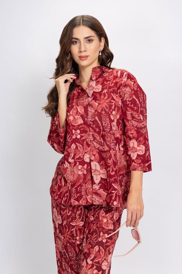 private lives Co-ord set in Printed Rayon