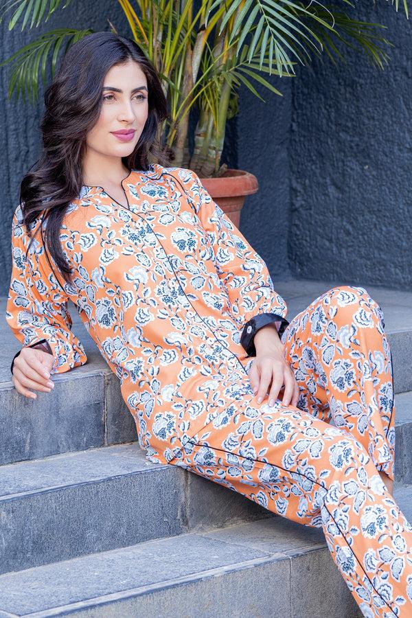 private lives Co-ord set in printed satin