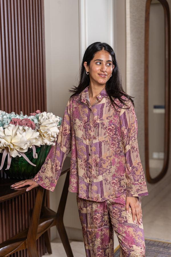 private lives Co-ord set in Superior Rayon