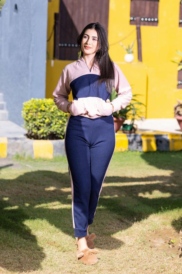 Private Lives Color Block Track Suit In Polar