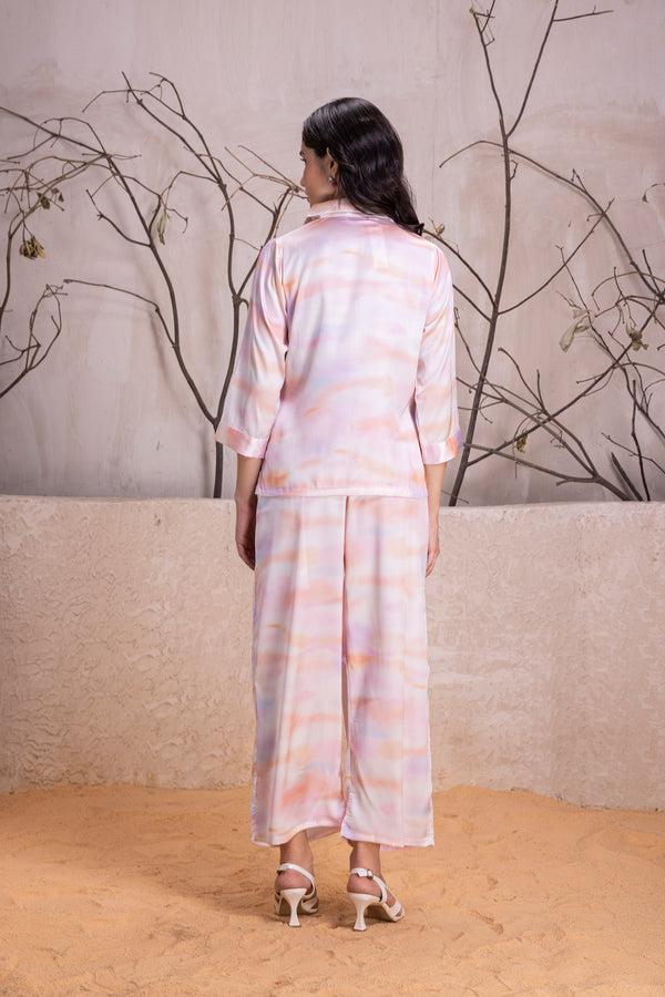 Private Lives Crepe Satin Tye & Dye Co-ord Set