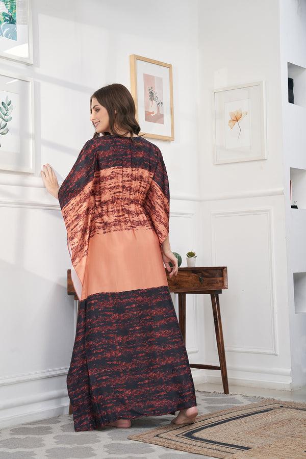Private Lives Digital Print Satin Kaftan