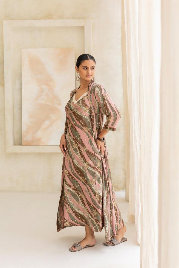 Private Lives Dusky Rose Blossoms Nightgown Set