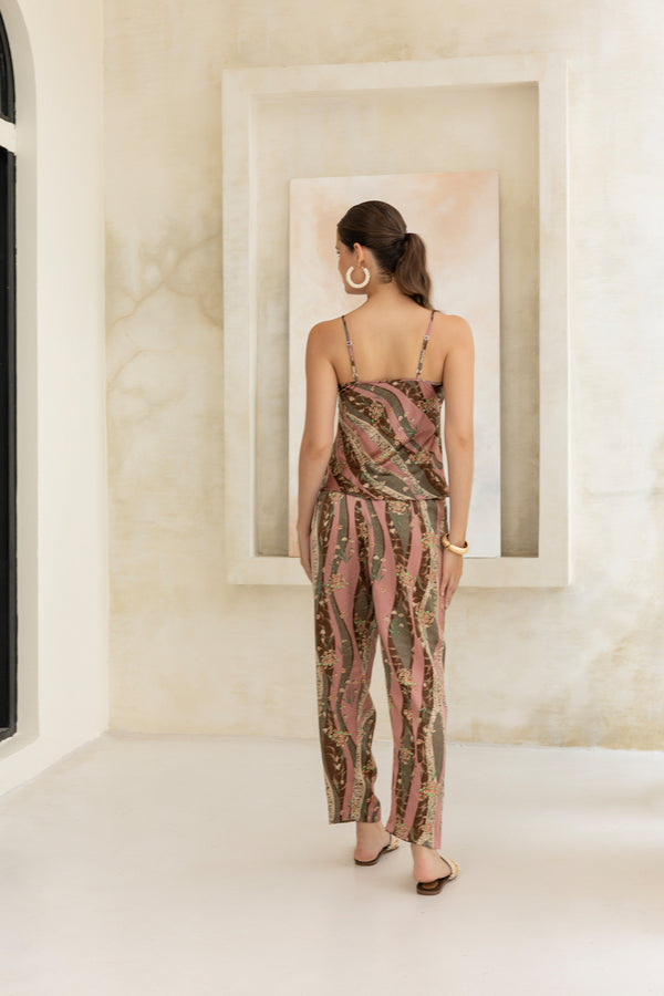 Private Lives Dusky Rose Blossoms Pj Set With Robe