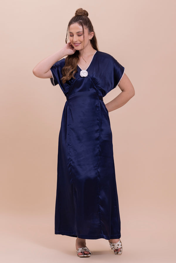 Private Lives Elegant Blue Satin Night Dress