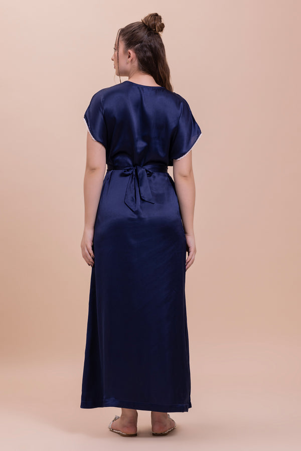 Private Lives Elegant Blue Satin Night Dress