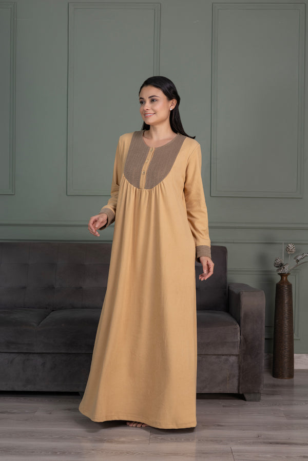 Private Lives Elegant Woollen Nighty In Beige